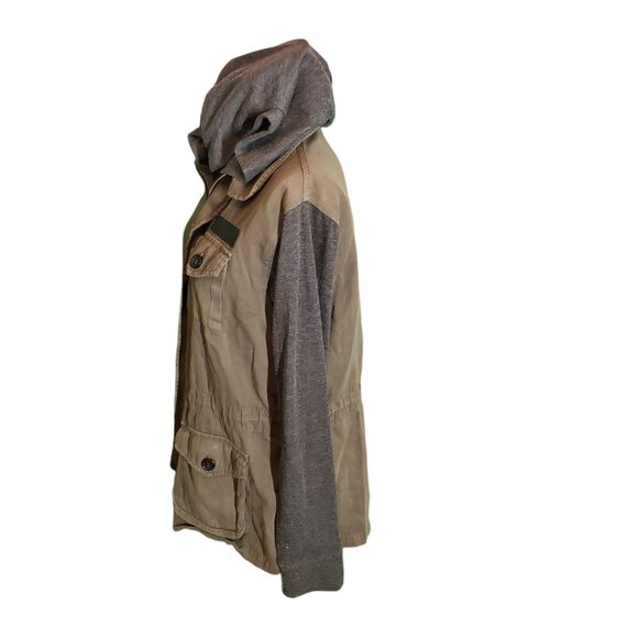 John Eshaya Cargo Utility Jacket Hooded Jacket Olive Green Sz M/L - Picture 3 of 7
